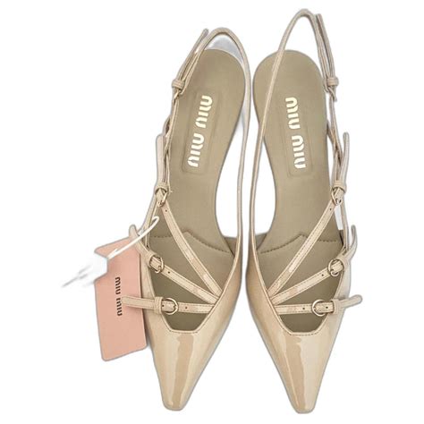 miu miu slingback kitten heels